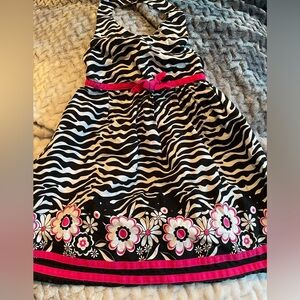 SWEET ❤️Lil girls Halter Zebra dress Size: 4T EUC Dress up or down Summer dress